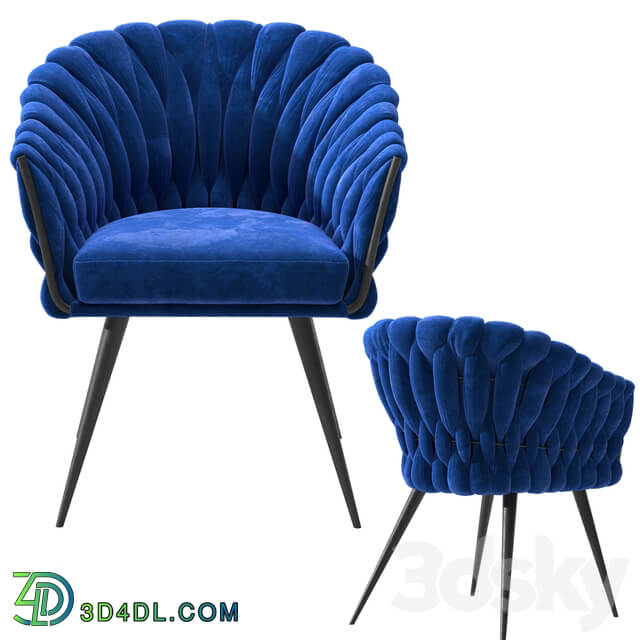 Chair with Armrest Knot Blue