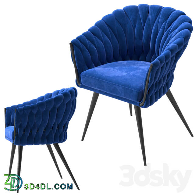 Chair with Armrest Knot Blue