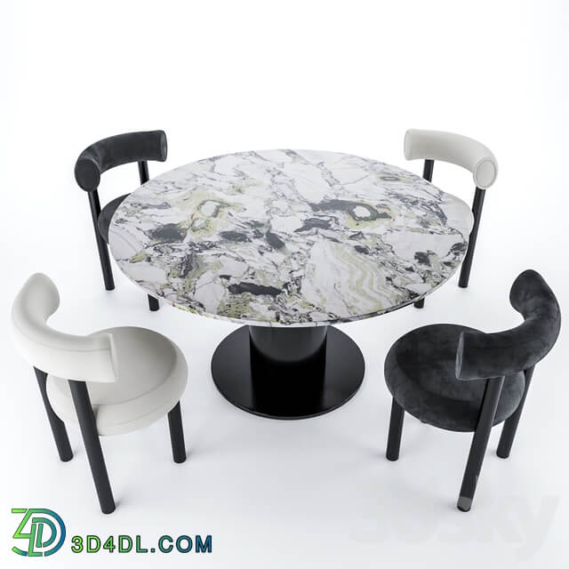 Table Chair Tom Dixon FAT Dining chair TUBE WIDE Dining table