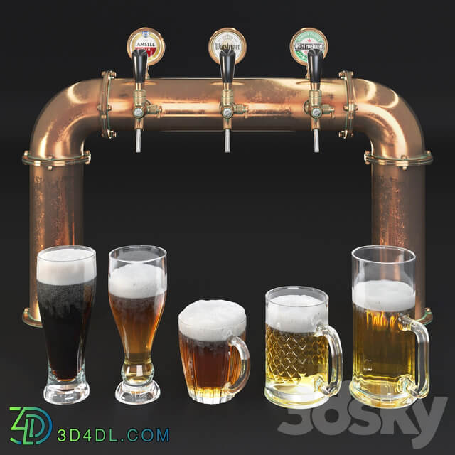 Beer tower beer mugs