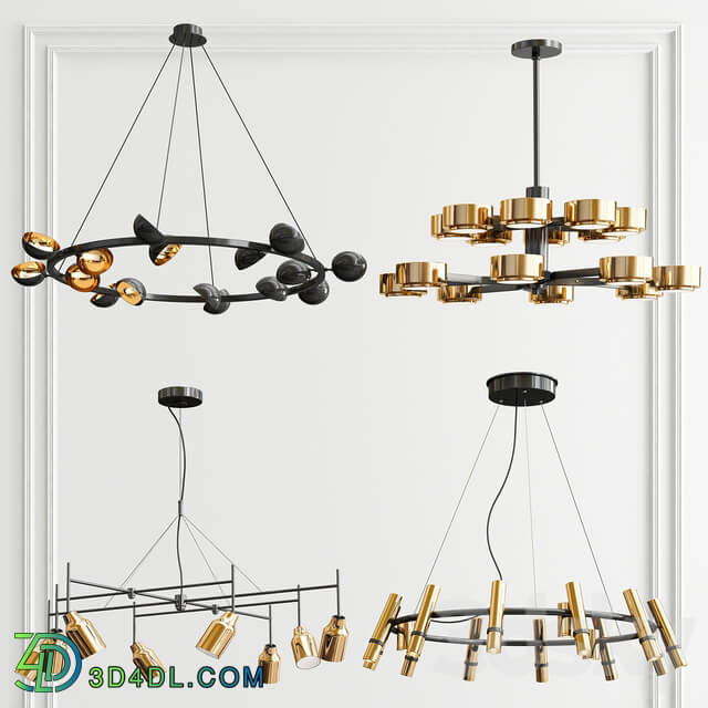 Four Exclusive Chandelier Collection 40 Pendant light 3D Models