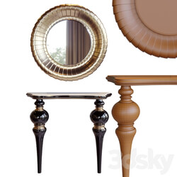 Console and round mirror 3D Models 