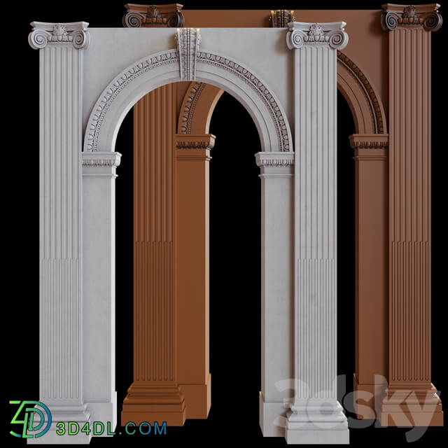 Stucco column arch