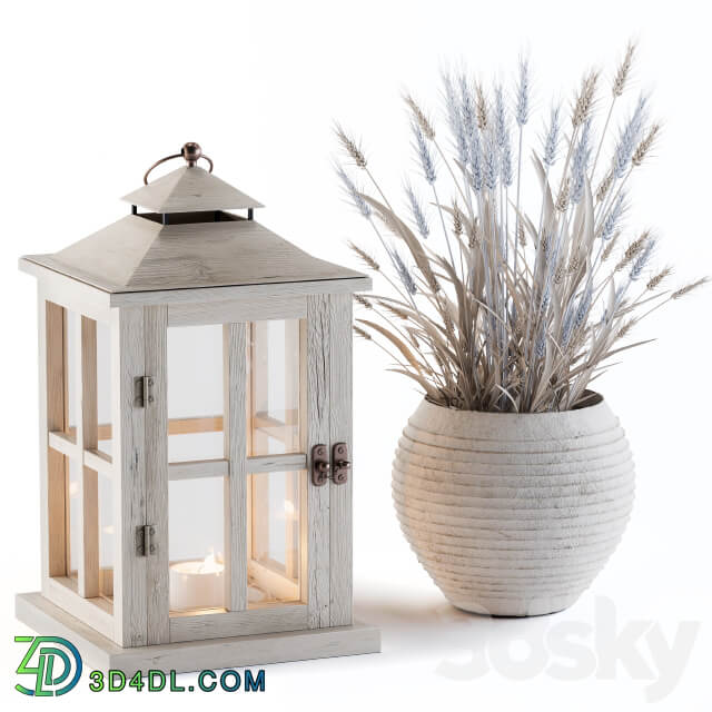 Decorative Blue Wheat Lantern