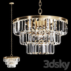 Restoration Hardware ALAINE CRYSTAL CLEAR GLASS 3 TIER CHANDELIER Brass Pendant light 3D Models 