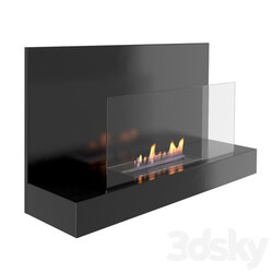 Animated fireplace Clement Nero Bianco 