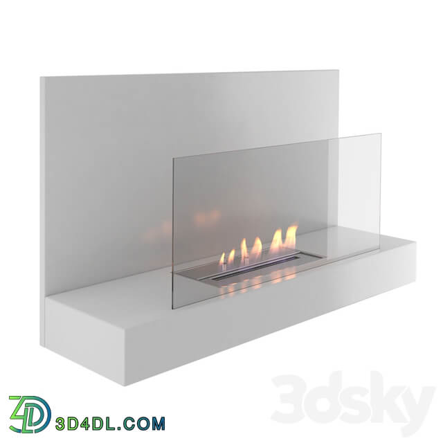 Animated fireplace Clement Nero Bianco