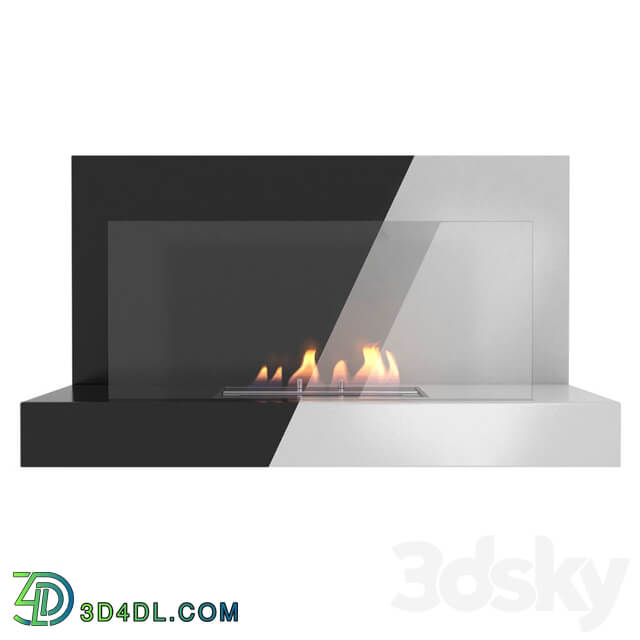 Animated fireplace Clement Nero Bianco