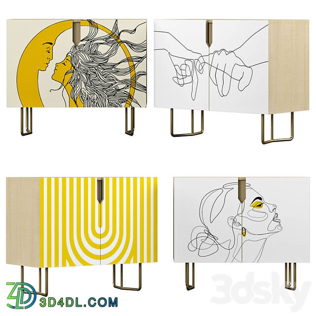 Nightstand set 01 | Yellow art | Society6