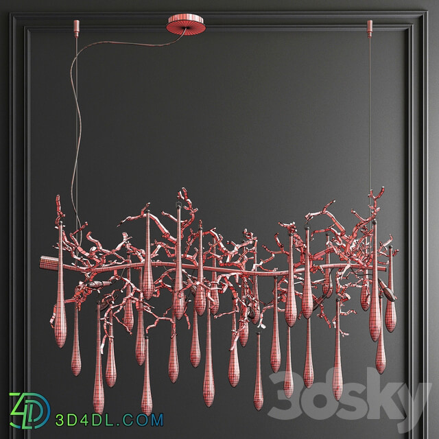 Aqua Horizontal Chandelier by Serip Lighting Pendant light 3D Models