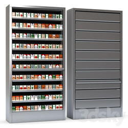 Display case for cigarettes with metal blinds 3D Models 