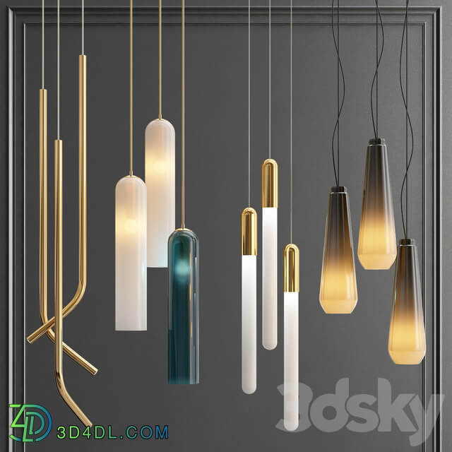 Collection hanging lightings Pendant light 3D Models