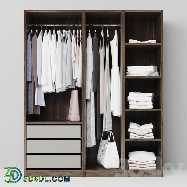 Wardrobe Display cabinets wardrobe with clothes