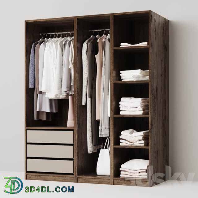 Wardrobe Display cabinets wardrobe with clothes