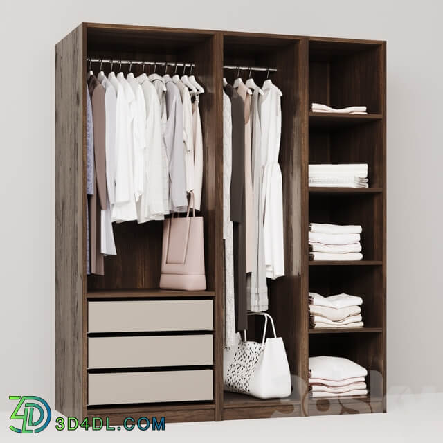 Wardrobe Display cabinets wardrobe with clothes