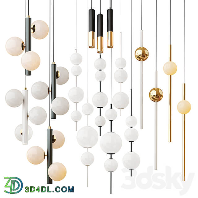 Modern Style Lighting Set 3 Lampatron Delightfull Lee broom Pendant light 3D Models