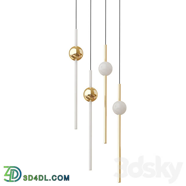 Modern Style Lighting Set 3 Lampatron Delightfull Lee broom Pendant light 3D Models