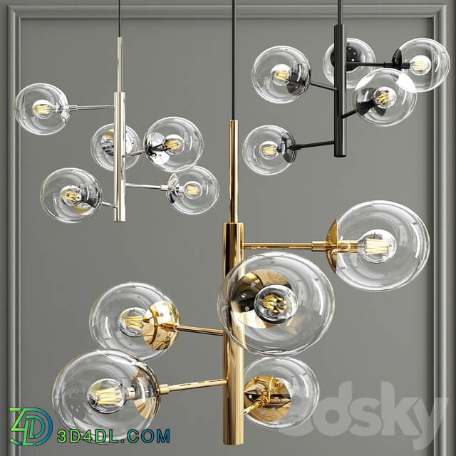 5 Globe Pendant Light lean lake Pendant light 3D Models