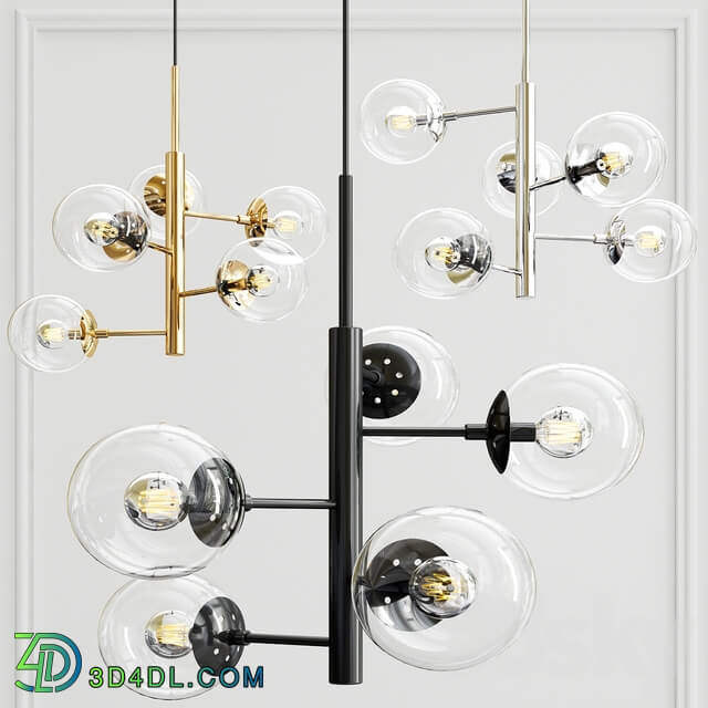 5 Globe Pendant Light lean lake Pendant light 3D Models