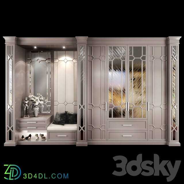 Wardrobe hallway composition set 03 3D Models