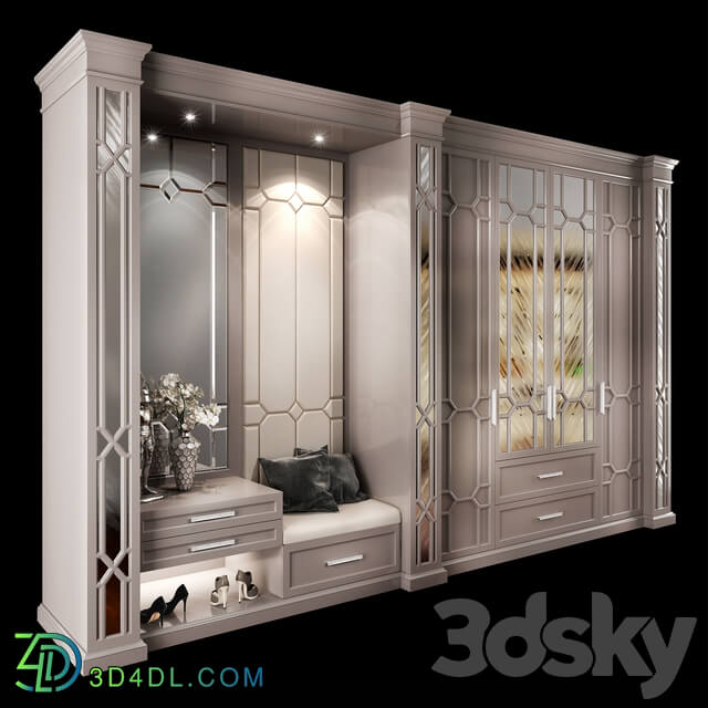 Wardrobe hallway composition set 03 3D Models