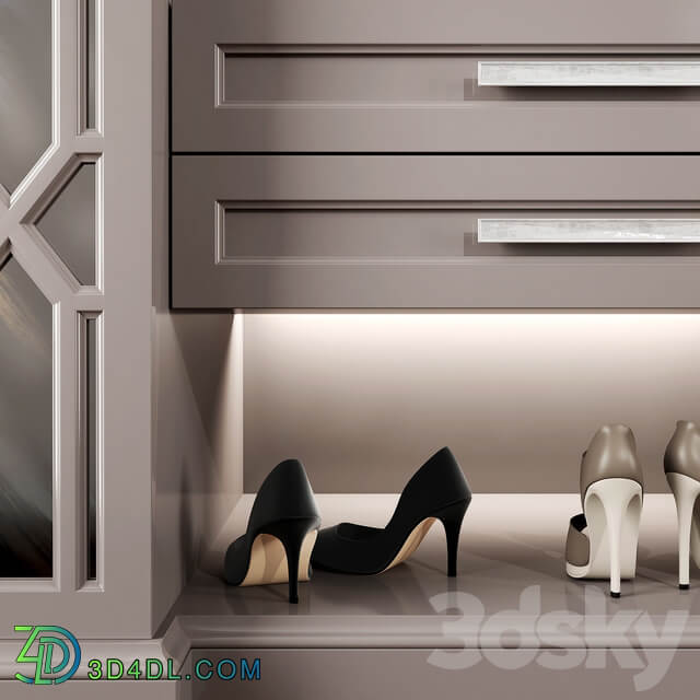 Wardrobe hallway composition set 03 3D Models