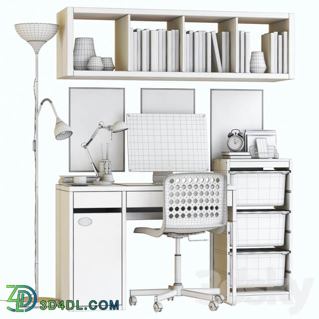 IKEA MICKE student workplace set 3D Models