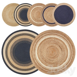 Round jute rug 3D Models 