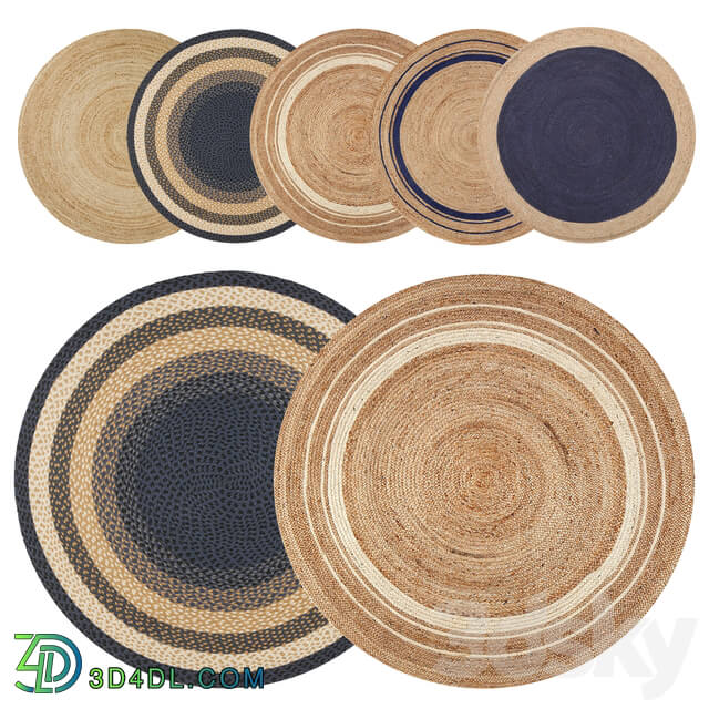 Round jute rug 3D Models