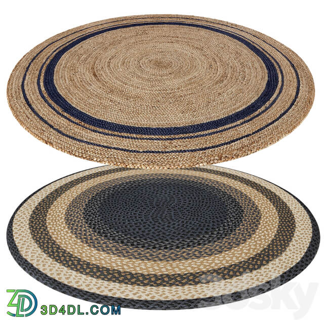 Round jute rug 3D Models