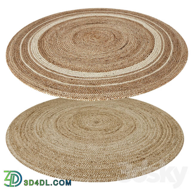 Round jute rug 3D Models