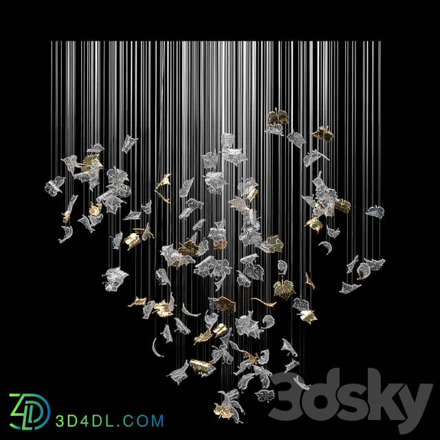 Dancing Leaves Chandelier Pendant light 3D Models