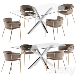 Table Chair La forma table Arya Konnie chair dining set 2 