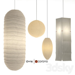 Akari Paper Japan Lantern Collection Isamu Noguchi Pendant light 3D Models 