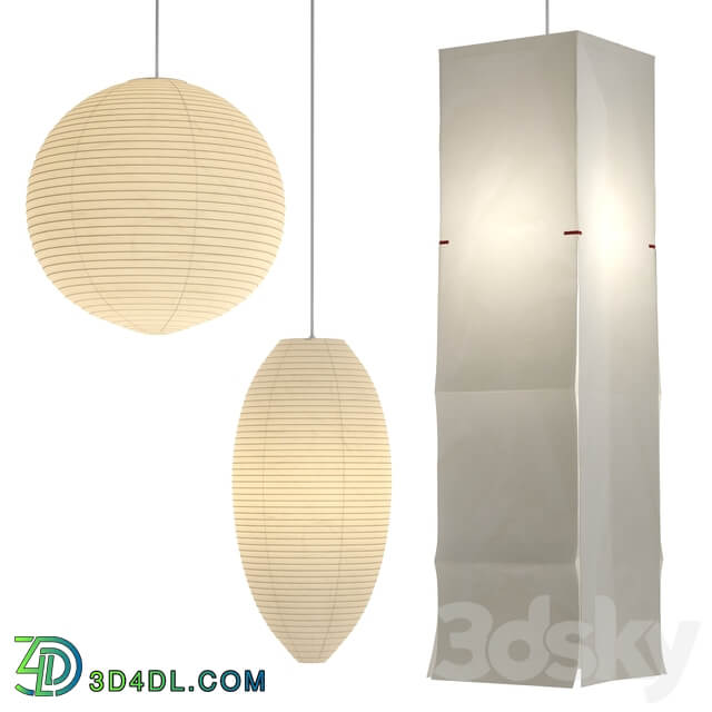 Akari Paper Japan Lantern Collection Isamu Noguchi Pendant light 3D Models