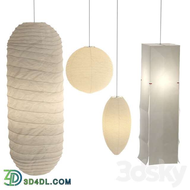 Akari Paper Japan Lantern Collection Isamu Noguchi Pendant light 3D Models