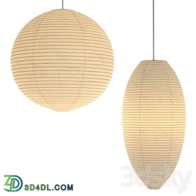 Akari Paper Japan Lantern Collection Isamu Noguchi Pendant light 3D Models