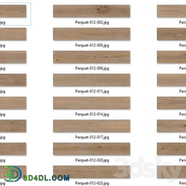 Parquet set 12 Natural Oak 3D Models 3DSKY