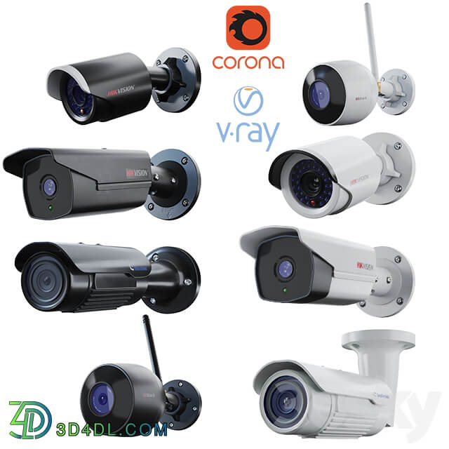 CCTV Cameras hikvision geovision CCTV Pack 01 Miscellaneous 3D Models