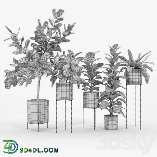 Dundee Light Gray Planters with Stands