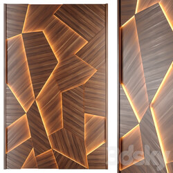 Solid wood wall panel 3D panel 3D Models 