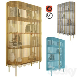 Wardrobe Display cabinets Cabinet Strings Gold Blue Silver Gold by Scarlet Splendour 
