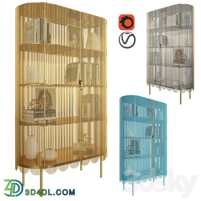 Wardrobe Display cabinets Cabinet Strings Gold Blue Silver Gold by Scarlet Splendour