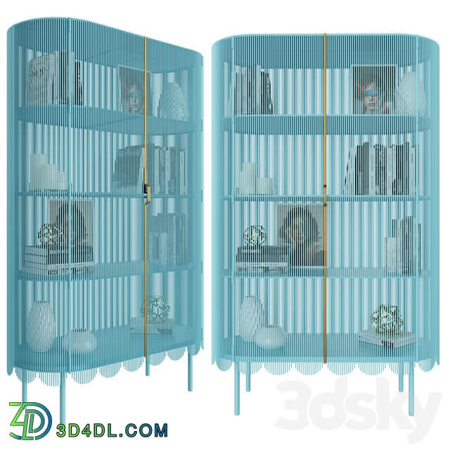 Wardrobe Display cabinets Cabinet Strings Gold Blue Silver Gold by Scarlet Splendour