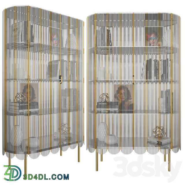 Wardrobe Display cabinets Cabinet Strings Gold Blue Silver Gold by Scarlet Splendour