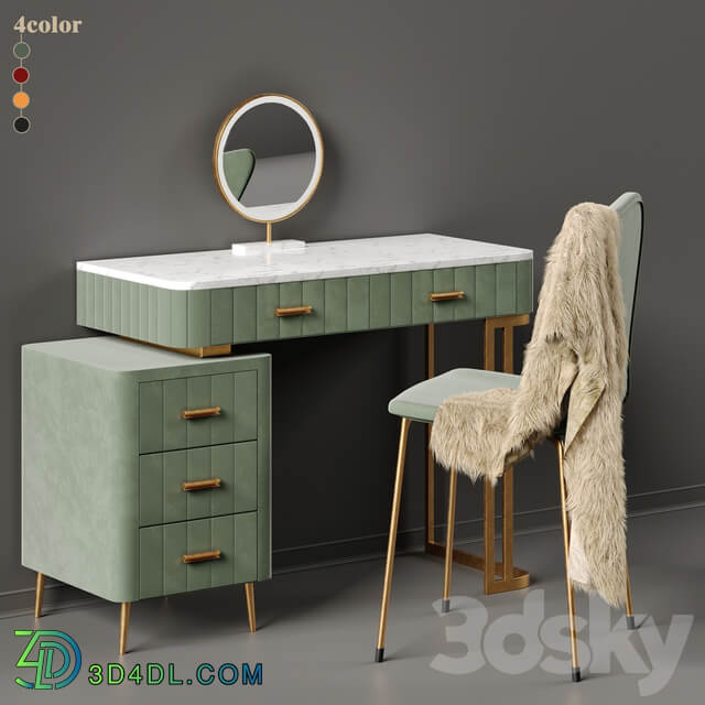 Multi Color Velvet Dressing Table By Saleh