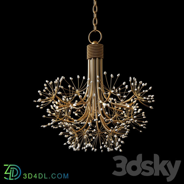 Quartz Nine Light Chandelier Pendant light 3D Models