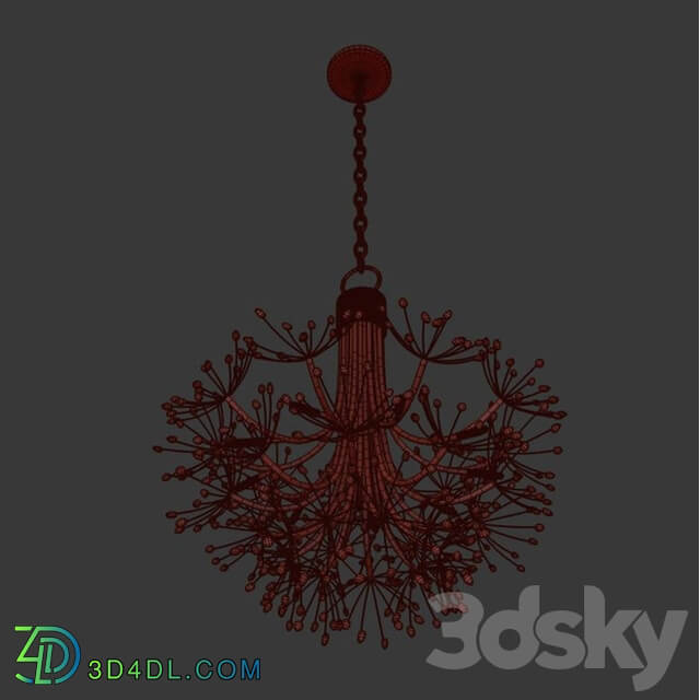 Quartz Nine Light Chandelier Pendant light 3D Models