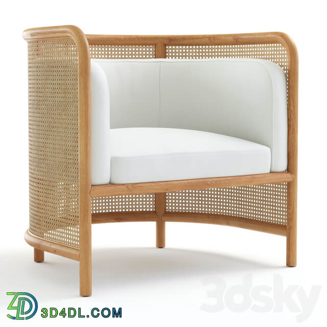 Crate Barrel Fields Cane Back Accent chair