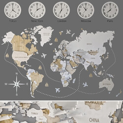 Other decorative objects 3d world map 